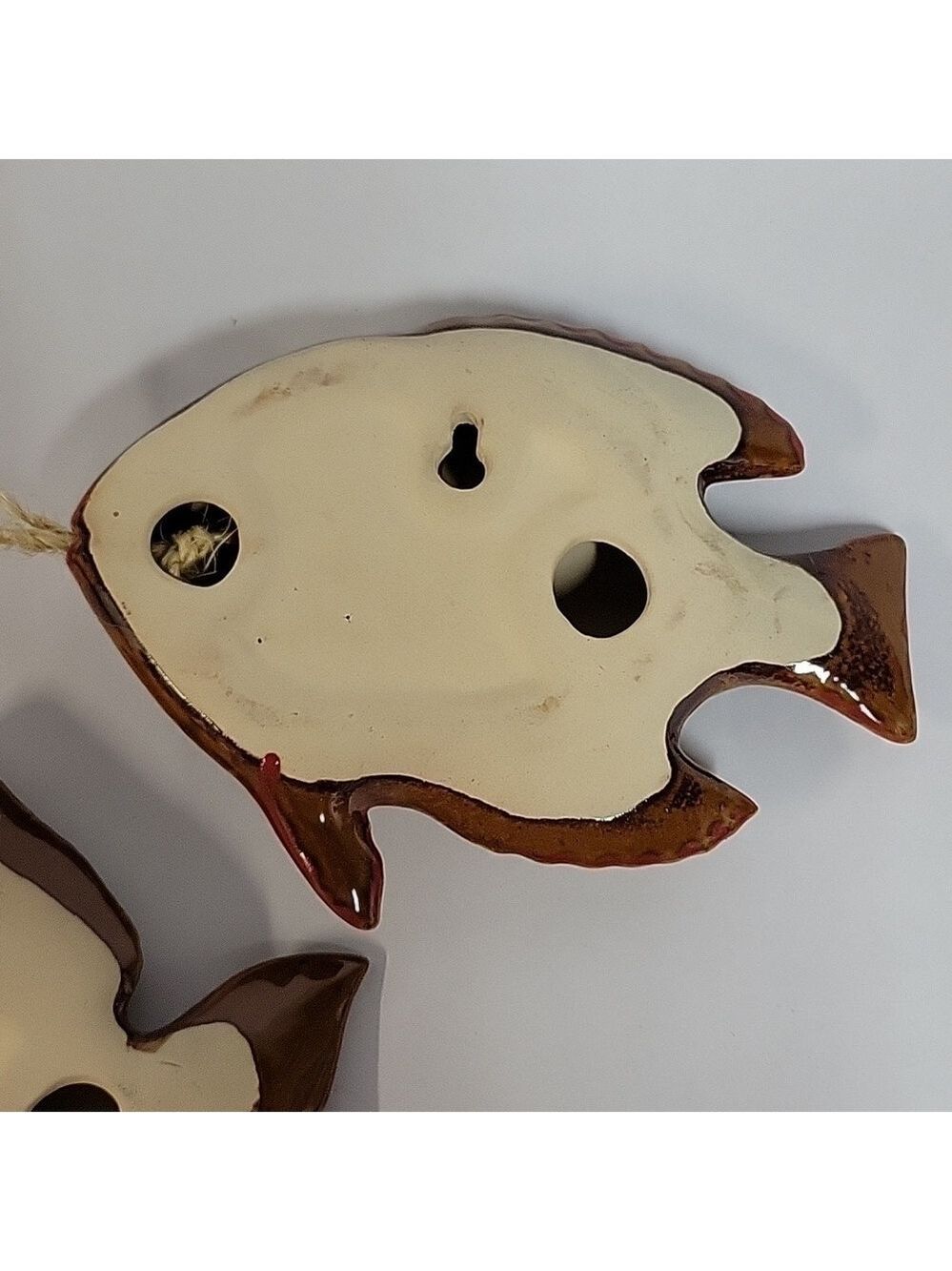 Set of (2) Glazed Finish Studio Pottery Fish - Picture 5 of 8